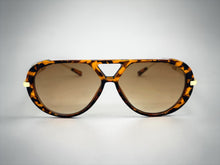 Classy Elegant Vintage Retro Aviator Style SUNGLASSES Large Tortoise & Gold Frame 2888