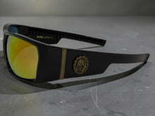 Classic Hardcore Gangster Biker Style Choppers SUNGLASSES Thick Black Frame - Gold Lens 6786