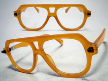 Oversized Classic Vintage Retro Hip Hop Style Clear Lens EYEGLASSES Large Caramel Frame 3956
