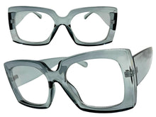 Oversized Classic Vintage Retro Style Clear Lens EYEGLASSES Thick Square Gray Frame 81218