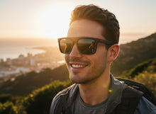 Classic Sporty Driving Fishing Biker SUNGLASSES Large Square Black Frame - Dark Lens E2183