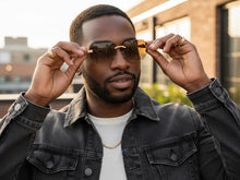 Classy Elegant Luxury Hip Hop Rapper Style SUNGLASSES Gold & Faux Wooden Frame - Honey Lens 27804