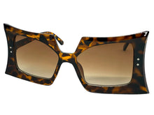 Oversized Exaggerated Vintage Retro Style SUNGLASSES Large Tortoise Frame - Honey Lens 1091