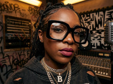 Oversized Classic Vintage Retro Style Clear Lens EYEGLASSES Thick Square Black Frame 81218