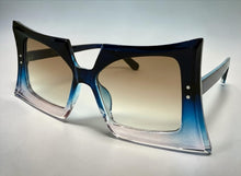 Oversized Exaggerated Vintage Retro Style SUNGLASSES Large Blue & Pink Frame 1091