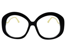 Oversized Vintage Retro Style Clear Lens EYEGLASSES Large Round Black Frame 16020