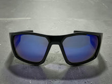 Classic Hardcore Gangster Biker Style Choppers SUNGLASSES Thick Black Frame - Blue Lens 6786