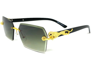 Classy Elegant Sophisticated Modern Luxury Style SUNGLASSES Gold & Black Frame E0969