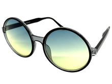 Oversized Exaggerated Vintage Retro Style SUNGLASSES Round Black Frame - Green Lens 1734