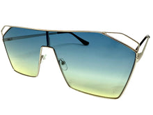 Oversized Sleek Modern Retro Shield Style SUNGLASSES Large Silver Frame 4577