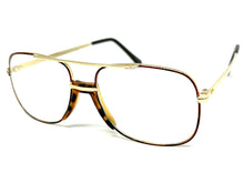 Classic TRUE Vintage Retro Aviator Style Clear Lens EYEGLASSES Gold Frame - Glass Lens 9006