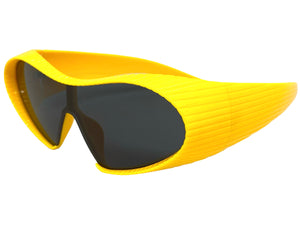 Oversized Exaggerated Modern Retro Futuristic Style SUNGLASSES Large Yellow Frame 1308