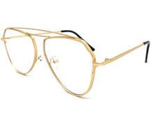 Classic Vintage Retro Aviator Style Clear Lens EYEGLASSES Matte Gold Frame AB255