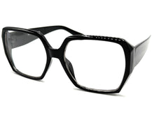 Oversized Classic Vintage Retro Style Clear Lens EYEGLASSES Large Square Black Frame 80843