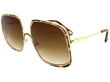 Exaggerated Classic Vintage Retro Style SUNGLASSES Square Gold Frame 2312