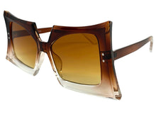 Oversized Vintage Retro Style SUNGLASSES Large Funky Brown Frame 80847