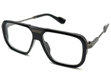 Classic Vintage Retro Hip Hop Rapper Style Clear Lens EYEGLASSES Black & Gunmetal Frame 76006