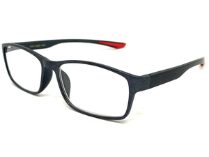 Sleek Contemporary Modern Sporty Style READING GLASSES READERS Gray Frame Lens Strength +1.50
