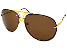 Oversized Exaggerated Vintage Retro Style SUNGLASSES Large Gold Frame 4165
