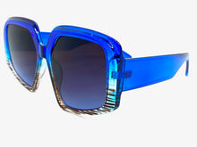 Oversized Vintage Retro Style SUNGLASSES Large Blue Frame 1113