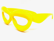 Oversized Exaggerated Retro Clear Lens EYEGLASSES Large Yellow Optical Frame - RX Capable 80555