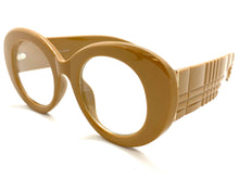 Exaggerated Vintage Retro Style Clear Lens EYEGLASSES Large Round Thick Khaki Frame 81216