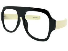 Oversized Classic Vintage Retro Style X-Large Black Lensless Eye Glasses- Frame Only NO Lens 541095
