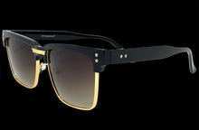 Classy Elegant Sophisticated Luxury Style SUNGLASSES Square Black & Gold Frame 6462