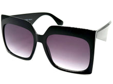 Oversized Exaggerated Vintage Retro Style SUNGLASSES X-Large Square Black Frame 49308