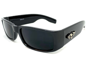 Classic Hardcore Biker Gangster Style SUNGLASSES Black Frame Dark Lens K0038