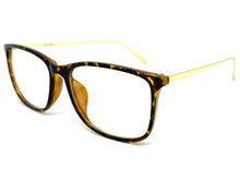 Classic Vintage Retro Style Clear Lens EYEGLASSES Square Tortoise & Gold Frame IT097