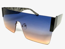 Oversized Exaggerated Modern Retro Shield Style SUNGLASSES Large Rimless Frame 2270