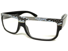 Classic Vintage Retro Hip Hop Rapper Style Clear Lens EYEGLASSES Thick Black Snakeskin Frame 1221