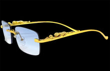 Classy Elegant Sophisticated Luxury Style SUNGLASSES Rimless Gold Frame E0661