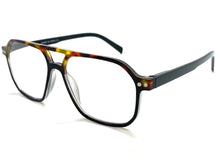 Classic Vintage Retro Aviator Style READING GLASSES READERS Tortoise & Black Frame Lens Strength +2.00
