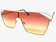 Oversized Sleek Modern Retro Shield Style SUNGLASSES Large Rose Gold Frame 4577