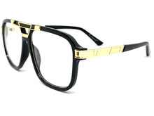 Classic Vintage Retro Hip Hop Rapper Style Clear Lens EYEGLASSES Black & Gold Frame 8529