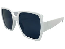Oversized Vintage Retro Style SUNGLASSES Large Square White Frame E1275