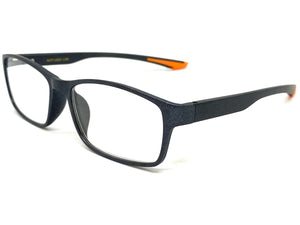 Sleek Contemporary Modern Sporty Style READING GLASSES READERS Gray Frame Lens Strength +1.50