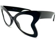 Oversized Vintage Retro Style Clear Lens EYEGLASSES Large Butterfly Black Frame 81261