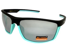 Sporty Wrap Around Cycling Fishing Biker SUNGLASSES Sleek Black & Aqua Frame - Mirror Lens 2723