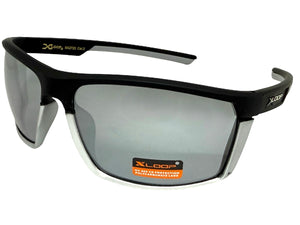 Sporty Wrap Around Cycling Fishing Biker SUNGLASSES Sleek Black & Silver Frame - Mirror Lens 2723