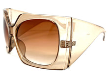 Oversized Exaggerated Vintage Retro Style SUNGLASSES Huge Thick Nude Frame 80571