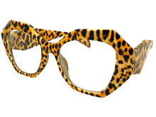 Oversized Exaggerated Vintage Retro Style Clear Lens EYEGLASSES Large Thick Cheetah Frame 61900