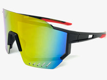 Oversized Retro Sporty Wrap Around Style SUNGLASSES Large Black Frame B0277