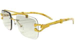 Men's Classy Elegant Luxury Retro Hip Hop Style SUNGLASSES Gold & Marble Frame 5256