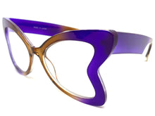 Oversized Vintage Retro Style Clear Lens EYEGLASSES Large Butterfly Purple Frame 81261