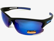 Sporty Wrap Around Cycling Fishing Biker SUNGLASSES Sleek Black Frame - Blue Lens 2754
