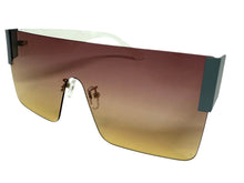 Oversized Exaggerated Modern Retro Shield Style SUNGLASSES Large Rimless Frame 2270