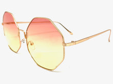 Oversized Exaggerated Vintage Retro Style SUNGLASSES Large Rose Gold Octagon Frame 4150